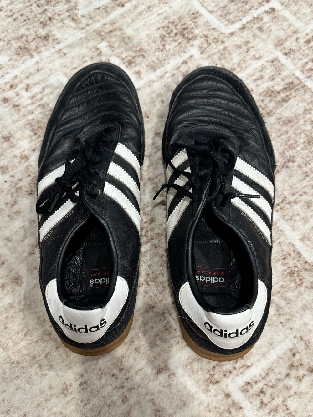 adidas Men’s Black & White Leather Indoor Sneakers